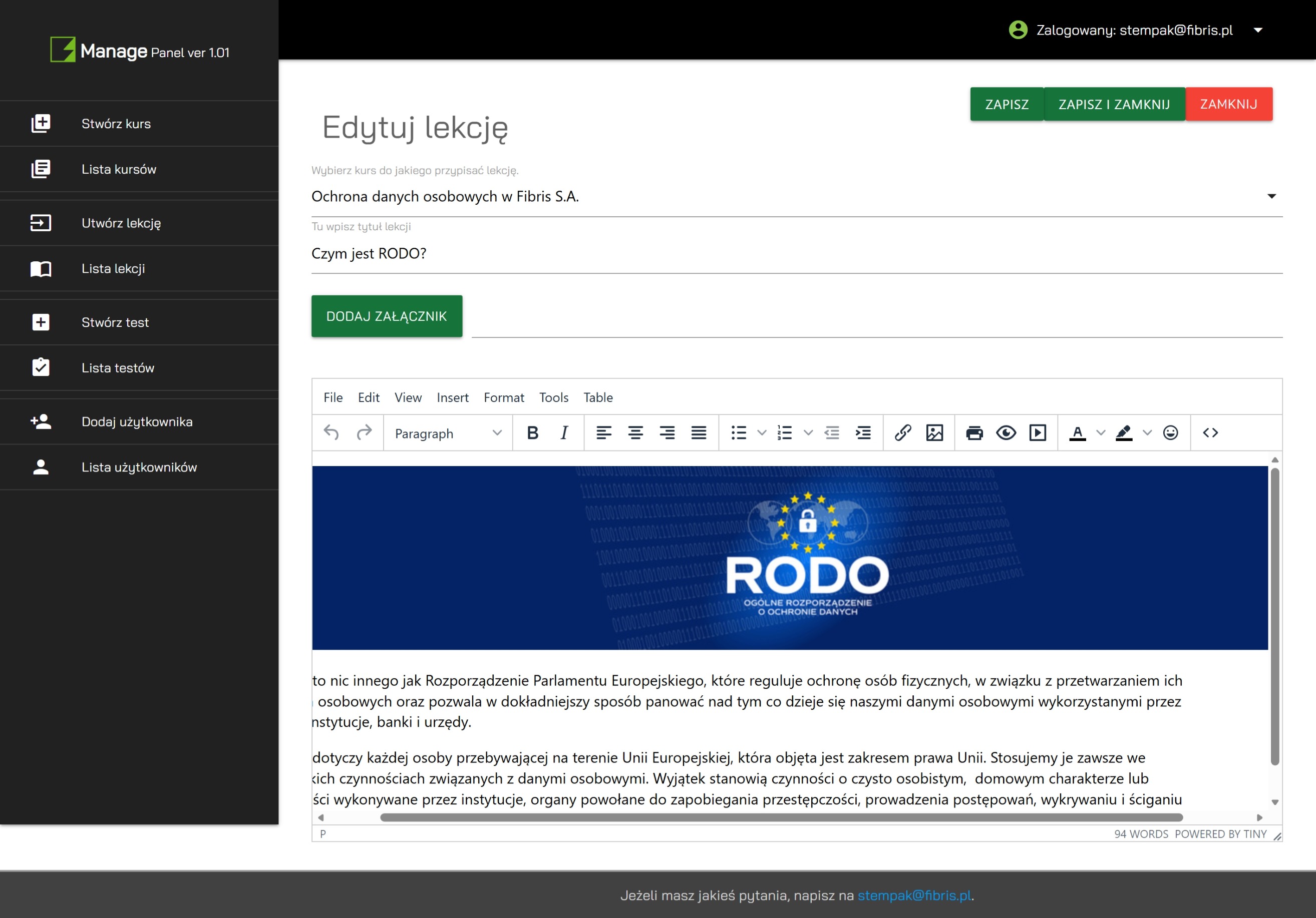E-LEARNING PANEL - Podgląd